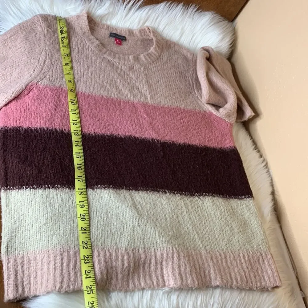 Vince Camuto Umbra Forest Pink Shadow Striped Sweater Size XL